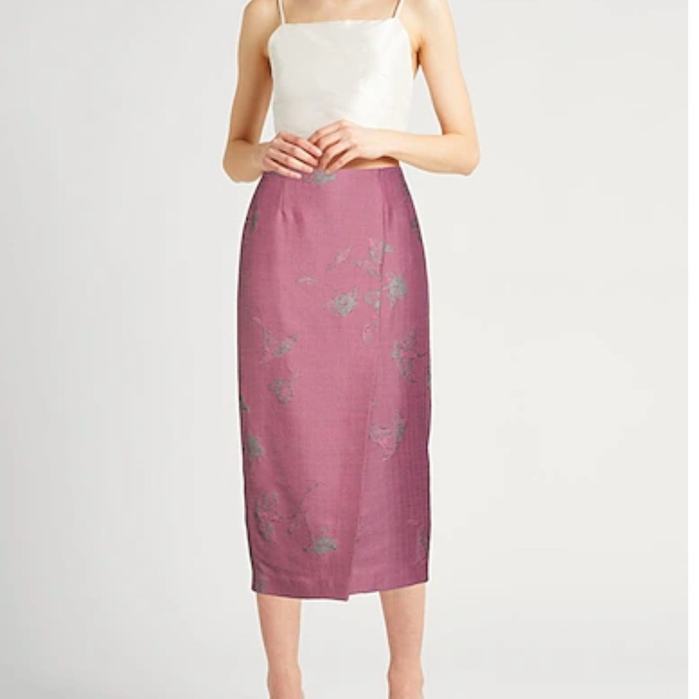 Emporio Armani Mauve Floral Pencil Skirt